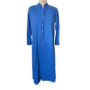 CALI by Cali Dreaming Blue Long Maxi Cotton Kaftan Dress Size X-Small XS